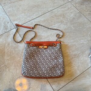DKNY Donna Karen handbag, brown canvas. Never worn.
